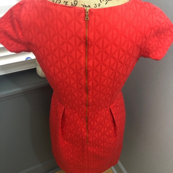 Just Taylor jacquard capped sleeve orange dress 💕 - Picture 4 of 6